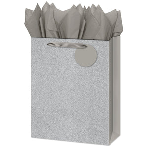Medium Gift Bag - Silver Glitter