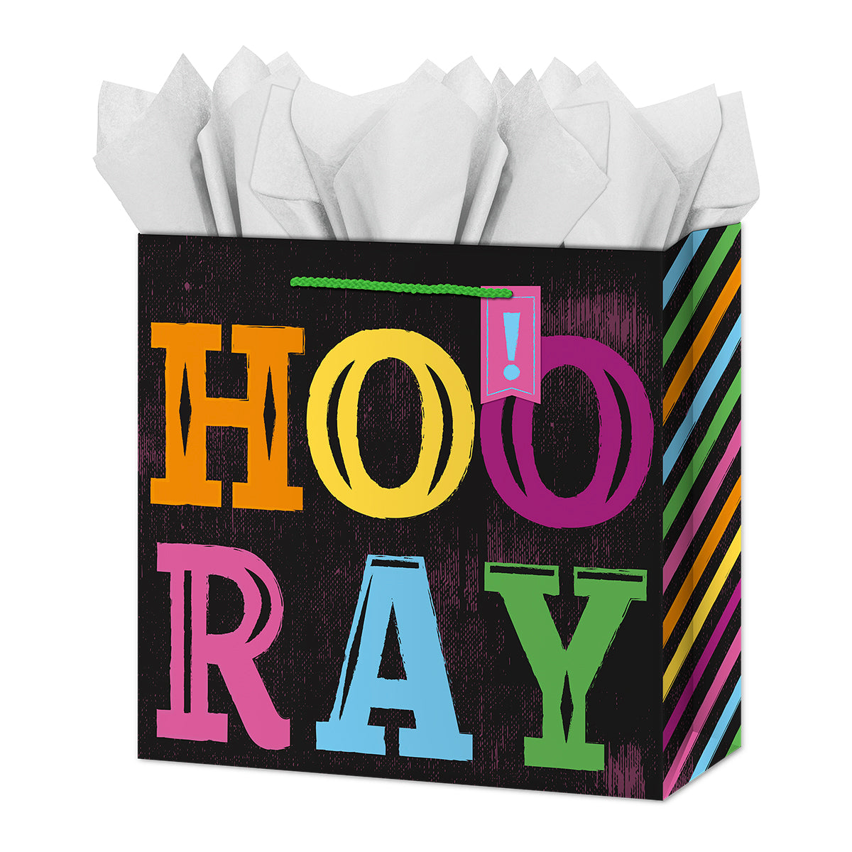 Square Jumbo Gift Bag - Hooray! - Rainbow