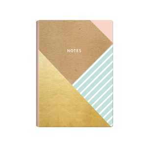 Geometric Pastel Notes - Foil Embellished Kraft Notebook