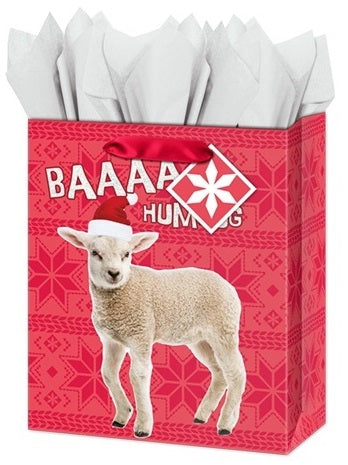 Large Christmas Gift Bag - Baaaaa HUMBUG