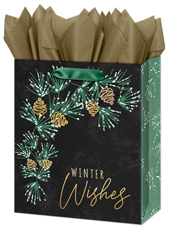 Large Christmas Gift Bag - Pine Winter Wishes