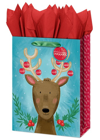 Extra Large Christmas Gift Bag - Cute Reindeer