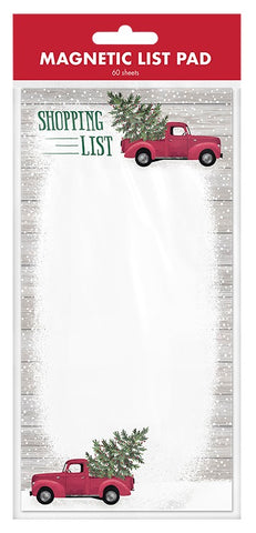Christmas Magnetic List Notepad - Vintage Truck Shopping List