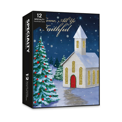 Let Heaven and Nature Sing (Religious)-  Premium Handmade Boxed Holiday Cards - 12ct.