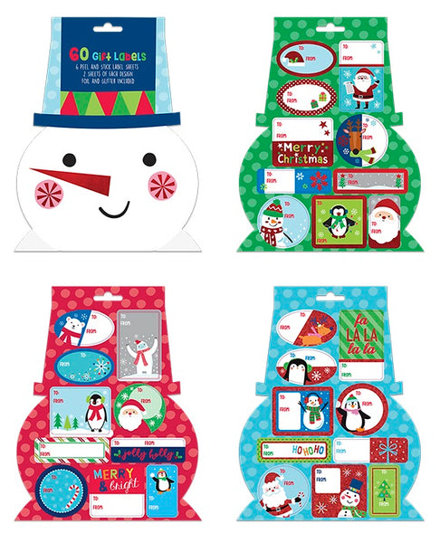 Value Family Pack Christmas Gift Labels - 60 Stickers - Style B