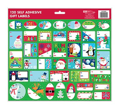 Value Pack Foil Christmas Gift Label Stickers - 120 piece