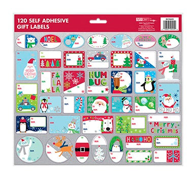 Value Pack Foil Christmas Gift Label Stickers - 120 piece