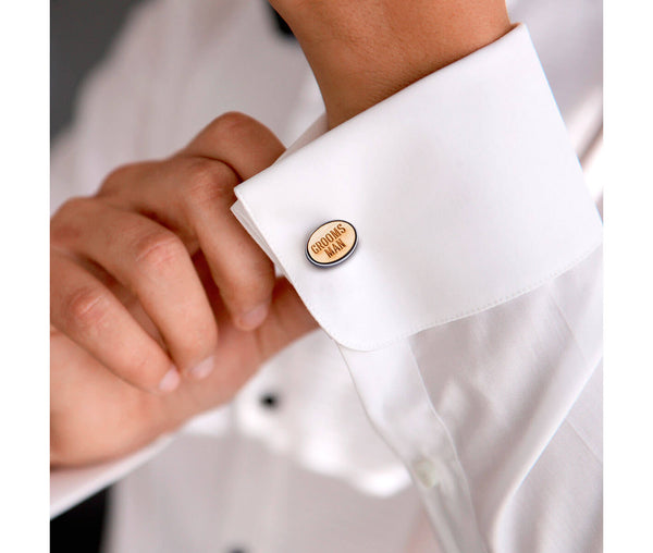 Groomsman Wood Cufflinks & Tie Tack Set