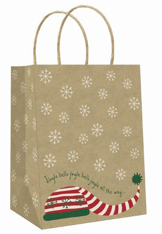 Medium Christmas Gift Bag - Jingle Bells Elf Hat