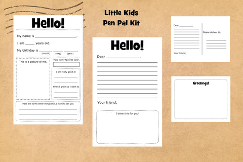 Little Kids Pen Pal Kit