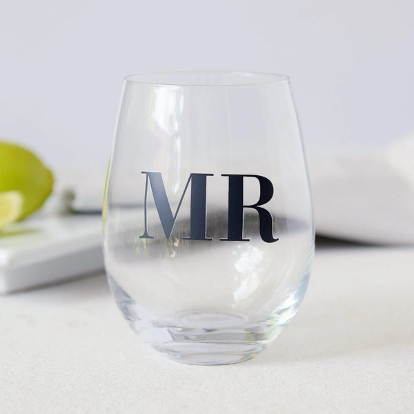 "MR" Stemless Wine Glass
