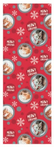 Premium Christmas Wrapping Paper - 25 Sq. Ft. - Meowy Christmas Kittens