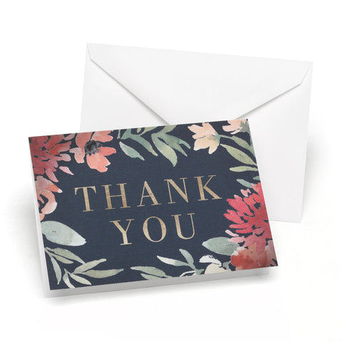 Moody Floral Thank You Card Set - 24 ct.