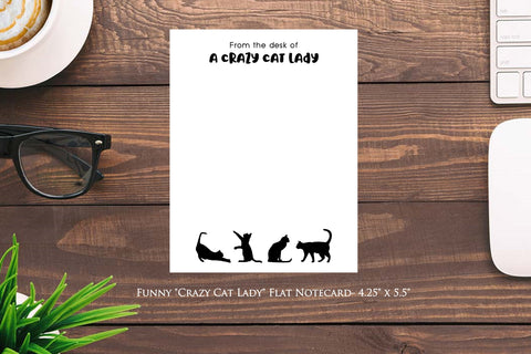 Crazy Cat Lady - 18 ct. Flat Notecards with envelopes
