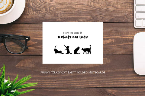 Crazy Cat Lady  - 12 ct. Folded Notecards gift set