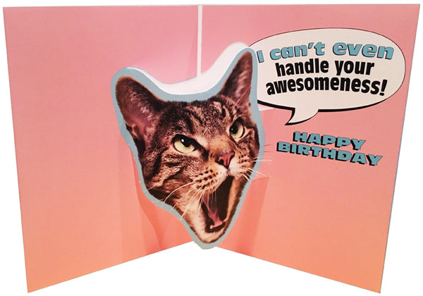 Birthday Greeting Card  - OMG Cat - Pop Up