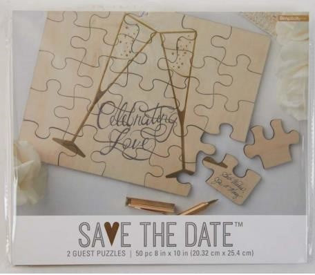 Wooden Puzzle Guest Book - 2 pack