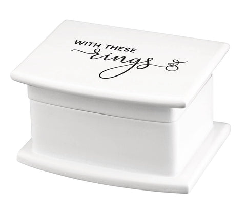 White Ring Box "With These Rings... I Thee Wed" Pillow Alternative