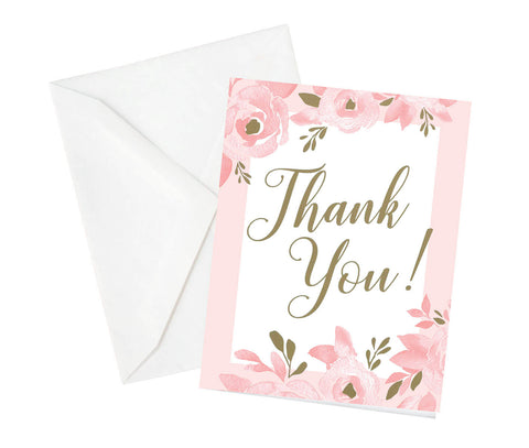 Set of 12 Bridal Shower Thank You Cards