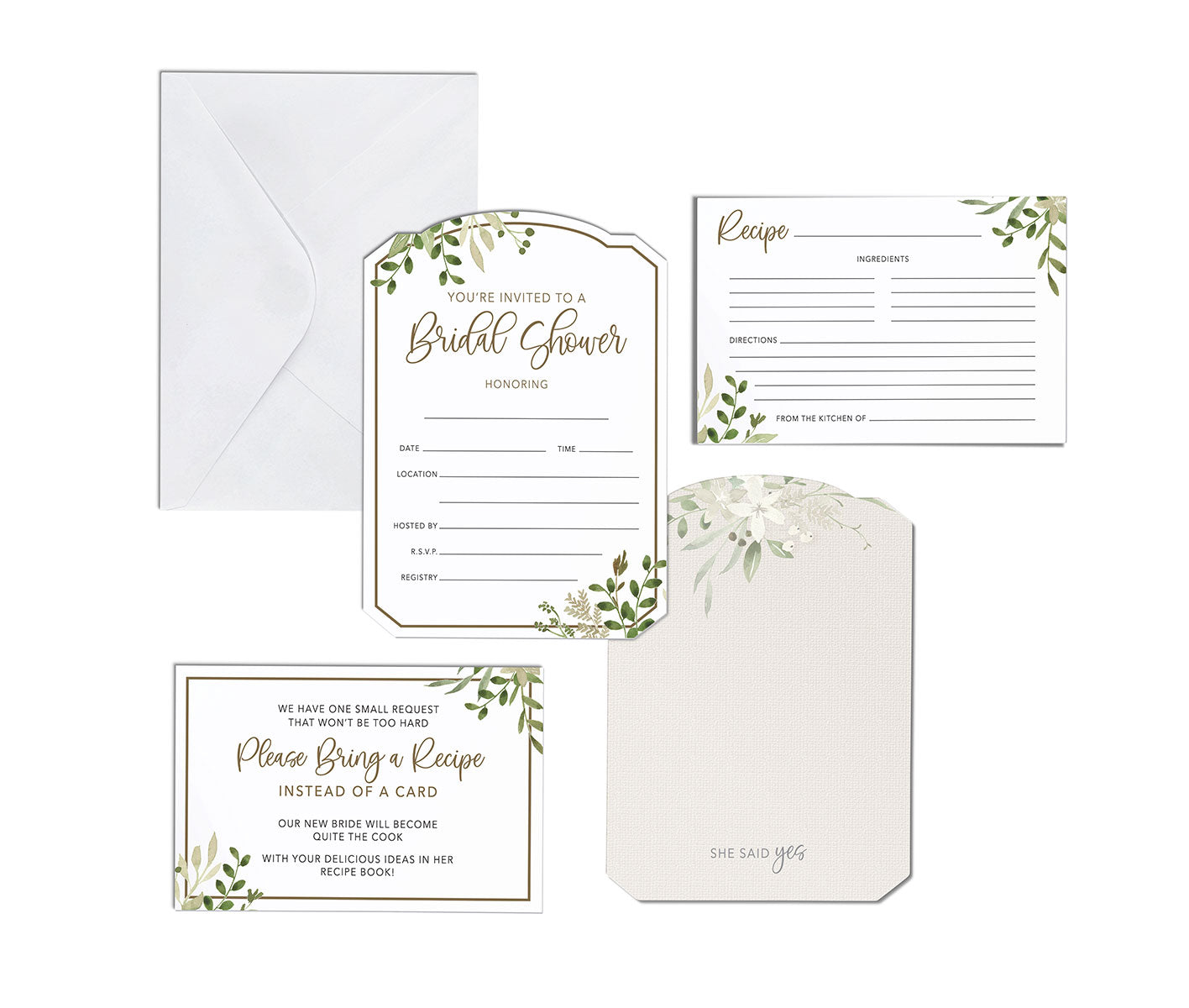 24 ct. Bridal Shower Invitations & Recipe Cards Set