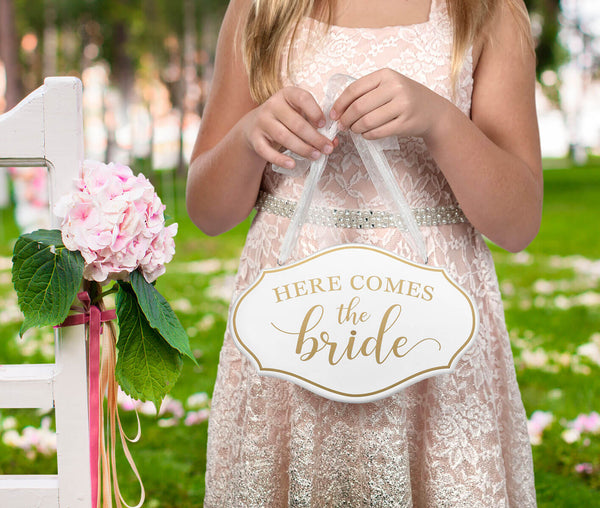 Here Comes the Bride Flower Girl Ring Bearer Sign