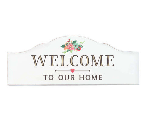 Rustic Wooden Welcome to Our Home Sign