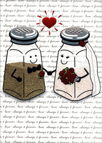 Wedding Greeting Card - Salt and Pepper Shakers