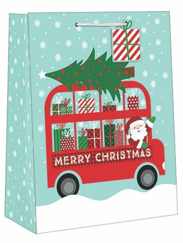Large Holiday Gift Bag - Santa Mobile