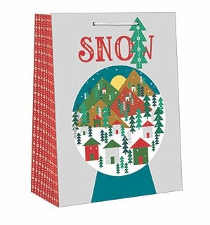 Small Holiday Gift Bag - Snow Globe