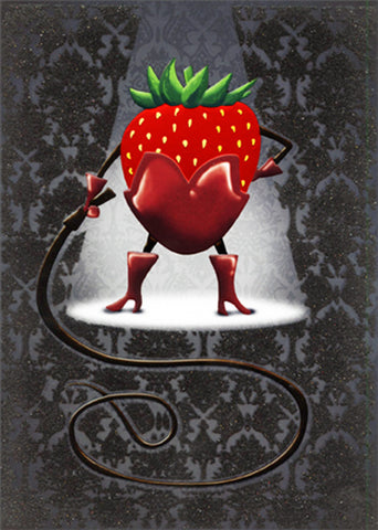 Birthday Greeting Card  - Strawberry Wearing Chocolate