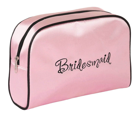 Pink Bridesmaid Travel Makeup Bag