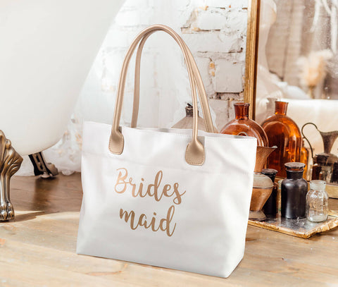 Gold Bridesmaid Tote Bag