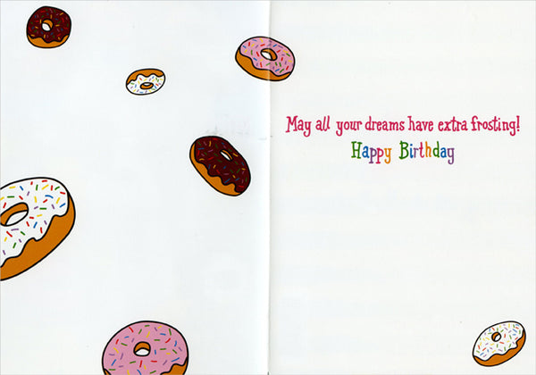 Birthday Greeting Card - Unicorn and Donuts - 3D