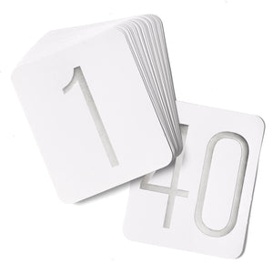 Silver Table Number Cards