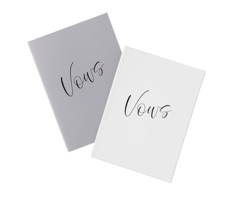 Wedding White and Gray Vow Books