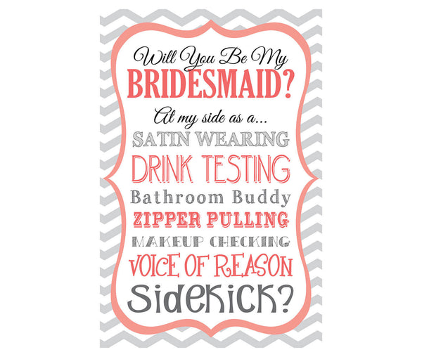 Will You Be My Bridesmaid/Maid of Honor/Sidekick Wine Bag