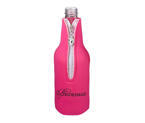 Pink Bridesmaid Bottle Cozy