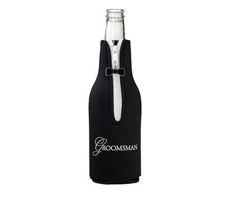 Black Groomsman Bottle Cozy