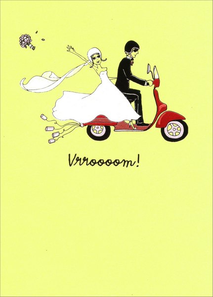 Wedding Greeting Card  - Wedding Scooter