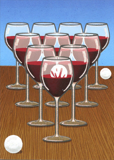 Birthday Greeting Card  - Wine Pong