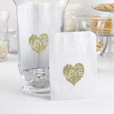 Brush of Love Treat Bags White - 25 count