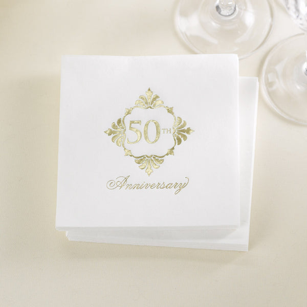 50th Anniversary Beverage Napkins - 50 count