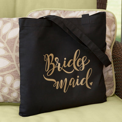 Bridesmaid Black Tote Bag