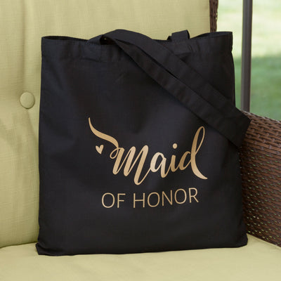 Maid of Honor Black Tote Bag