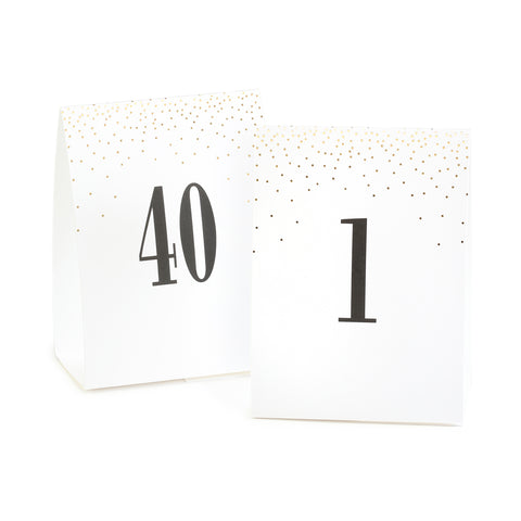 Gold Dots - Table Number Tents