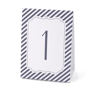 Navy Stripe - Table Number Tents (1-40)