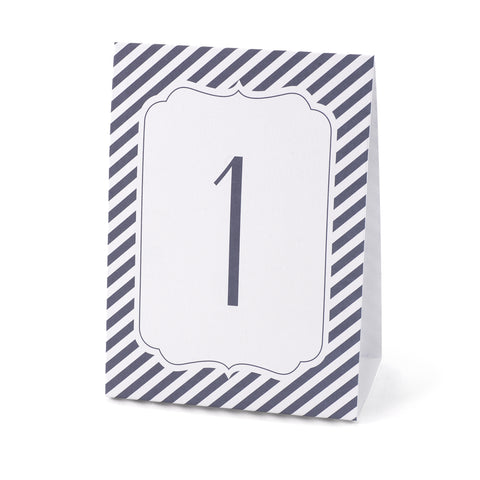 Navy Stripe - Table Number Tents (1-40)