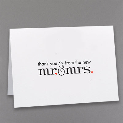 Mr. & Mrs. Thank You Card Set - 50 count