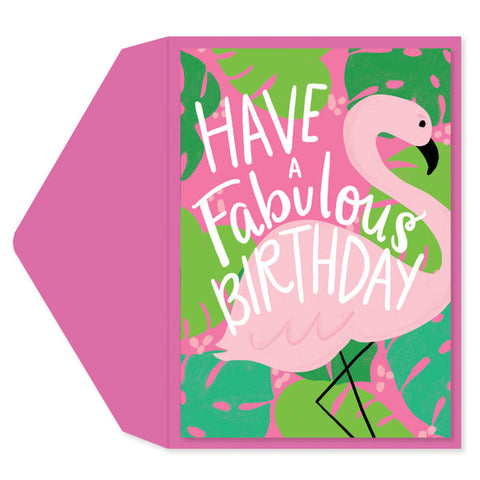 Birthday Greeting Card  - Flamingo
