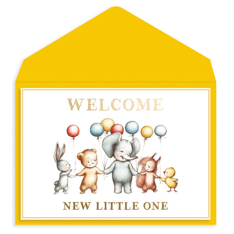 Baby Shower Greeting Card - Baby Animal Friends
